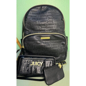 3x Juicy Couture Lot Pullout Pouch Backpack Wallet Wristlet Coin Purse Word Play